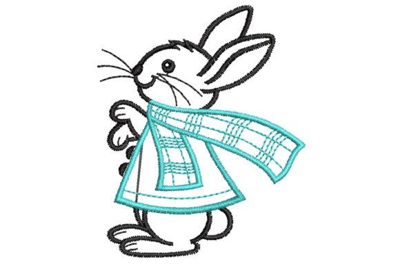Cartoon Bunny with Scarf Embroidery Design Review