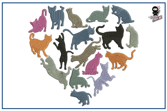 Cats Heart Embroidery: A Seasonal Design for Holiday Crafters and Etsy Sellers