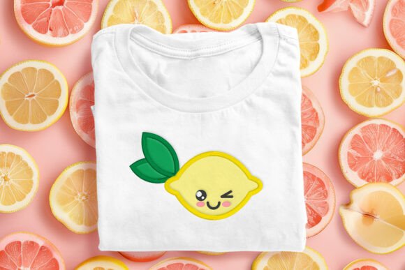 Cheerful Charm: Cartoon Lemon Applique Embroidery for Craft Fair Goods