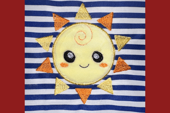 Cute Sun Machine Embroidery Applique: A Bright Branding Choice