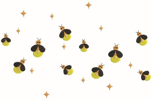 Firefly Buzzing Around Embroidery