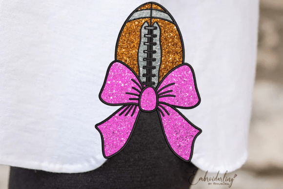 Football Side Bow Applique Embroidery Design Review