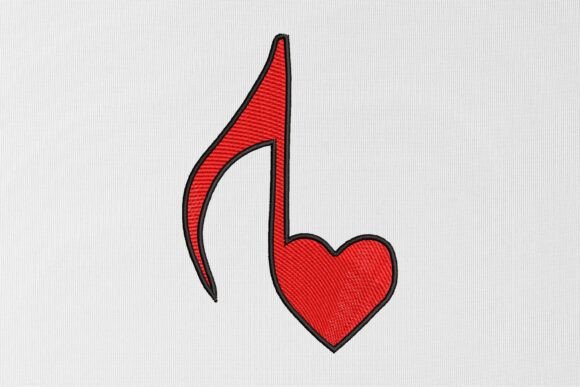Love Music Note Embroidery Design Review for Business Branding