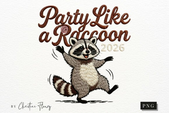 NYE Funny Raccoon PNG: A Playful Touch for Personalized Embroidery