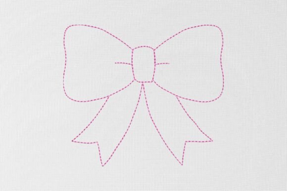 Pink Valentine's Bow Embroidery